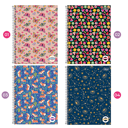 Caderno Espiral Universitário Pepper 80 Folhas 1 Matéria | Tilibra