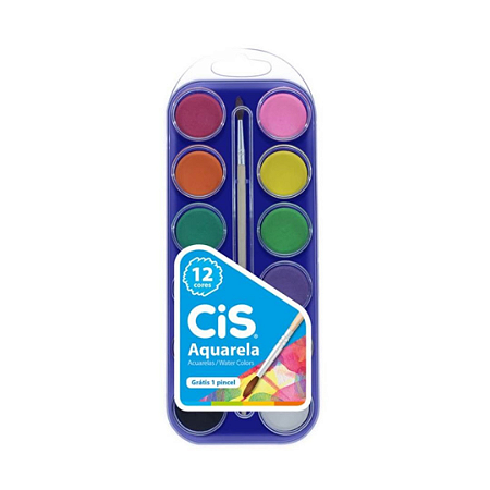 Aquarela 12 Cores com Pincel | CiS