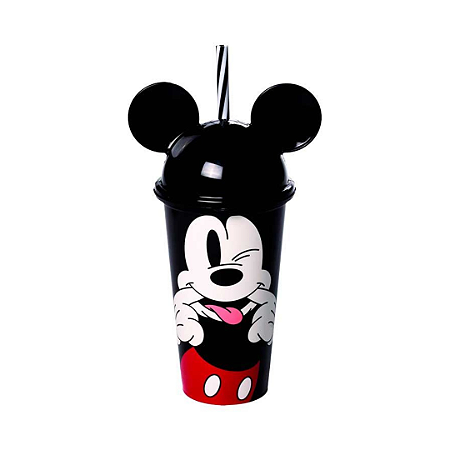 Copo c/ Canudo 500ml Mickey Mouse Disney c/ Orelha | Plasútil
