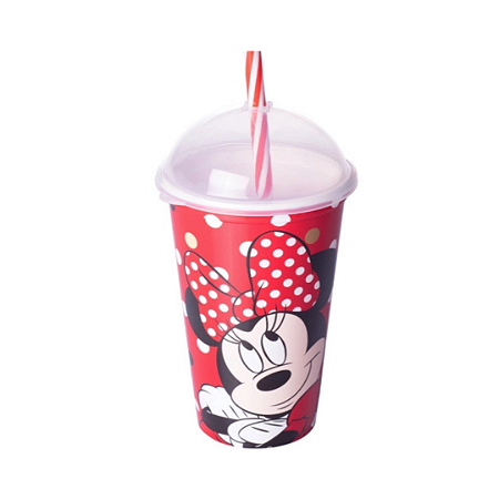 Copo c/ Canudo 500ml Minnie Mouse Disney | Plasútil