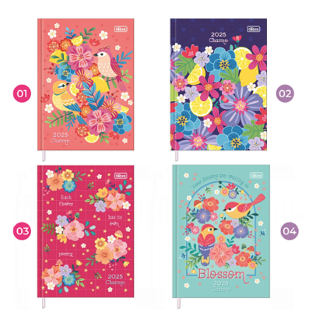 Agenda Charme Flowers 2025 | Tilibra