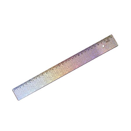Régua 30cm New Line Holográfica com Glitter  | Waleu