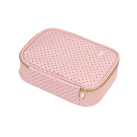Estojo Box Grande 100 Pens Poá Furadinho Rosa | BRW