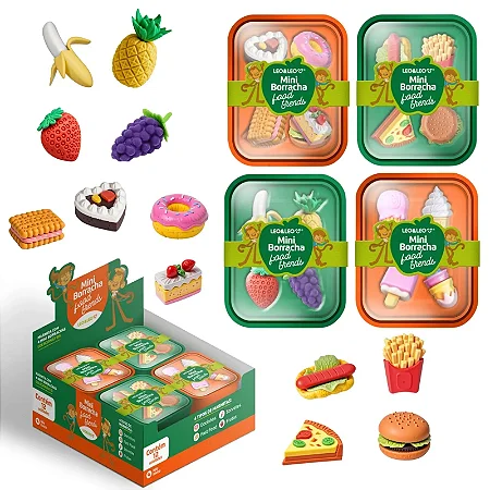 Mini Borrachas Food Trends Marmitinha c/4 | Leo&Leo