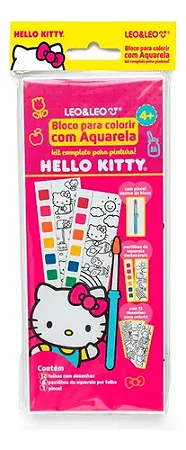 Bloco para Colorir c/ Aquarela Hello Kitty | Leo&Leo