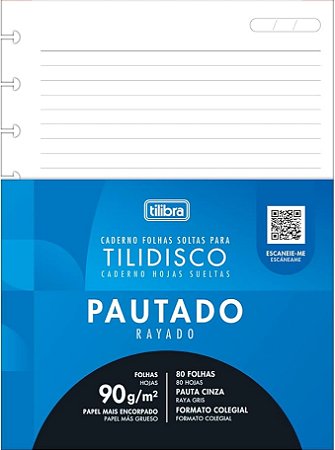 Refil Pautado c/ 80 folhas para Caderno Tilidisco | Tilibra