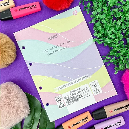 Refil Caderno Argolado Colegial 80f - Cristales Colors | Animativa