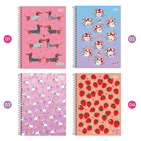 Caderno Espiral Universitário Spice  New 80 Folhas 10 Matérias | Tilibra