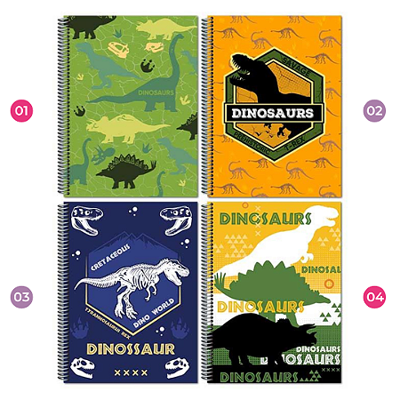 Caderno Universitário Dinossauro 1 Matéria | Máxima