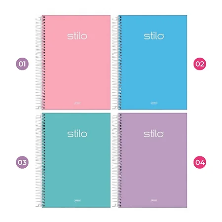 Caderno Espiral Colegial Stilo 1 Matéria | Jandaia