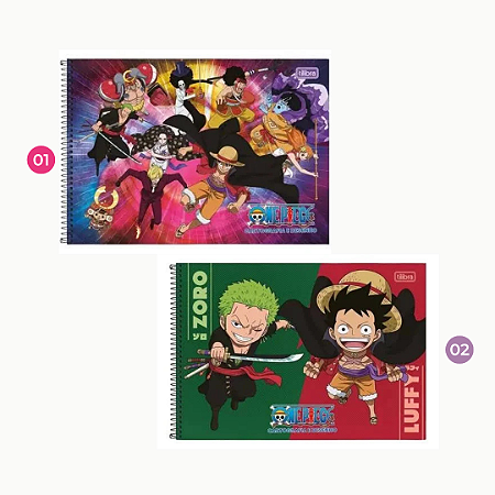 Caderno Cartografia e Desenho One Piece c/ Adesivos | Tilibra