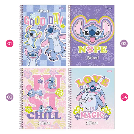 Caderno Universitário Stitch 1 Matéria | Foroni