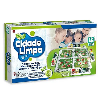 Jogo de Tabuleiro Cidade Limpa | Nig Brinquedos