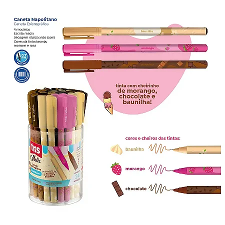 Caneta Esf. Perfumada Colorida Coleção Napolitano | Tris