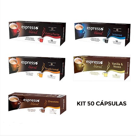 Kit Promocional 50 capsulas de café sortidas compatível Nespresso