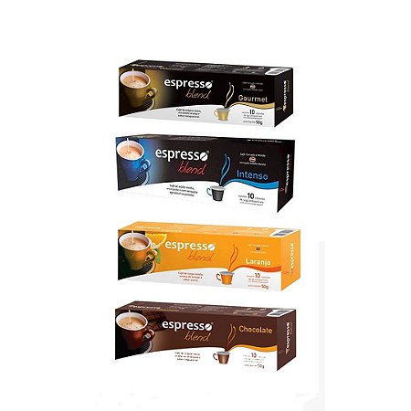 kit 40 cápsulas de café aromas sortidos (gourmet, intenso, laranja, chocolate) comapativel Nespresso