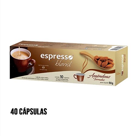kit 40 cápsulas de café aroma Amendoas compatível Nespresso