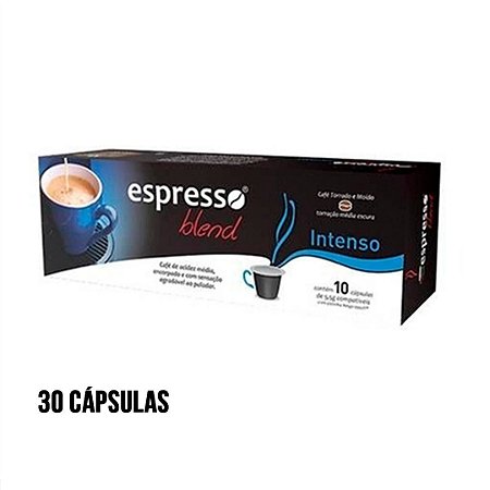 30 cápsulas de café aroma Intenso compatível Nespresso