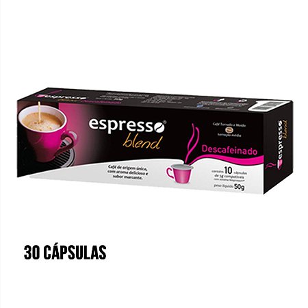 30 cápsulas de café sabor descafeinado compatí vel nespresso