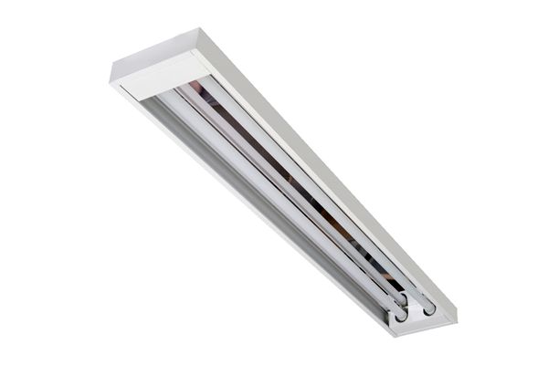Luminária Comercial Sem Aletas C/ Refletor em Alumínio Alto Rendimento de Sobrepor para Lâmpada Led T8 2x18W 20W