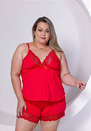 Short doll plus size - cor vermelho