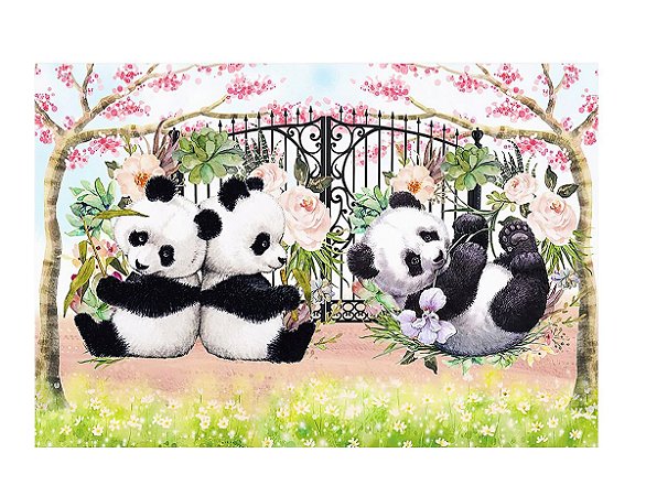 Fundo Fotográfico Tecido Sublimado Newborn 3D Panda 2,20x1,50 WFF-616