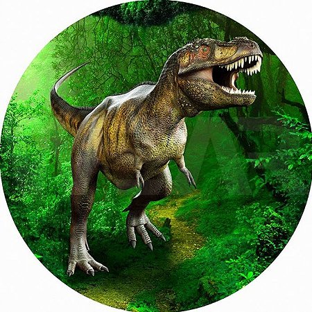 Painel Redondo Tecido Sublimado 3D Dinossauro WRD-1545
