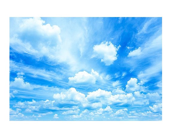 Fundo Fotográfico Tecido Sublimado Newborn 3D Nuvens Céu 2,20x1,50 WFF-625