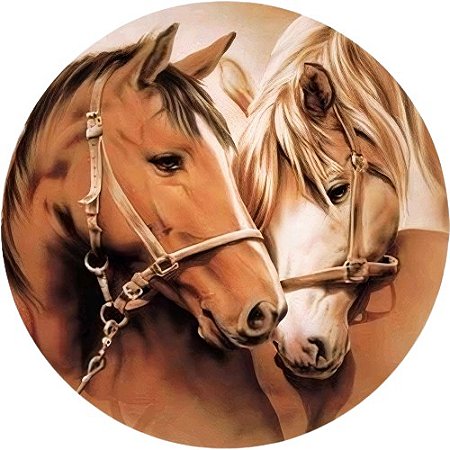 Painel Redondo Tecido Sublimado 3D Cavalo Country WRD-3328