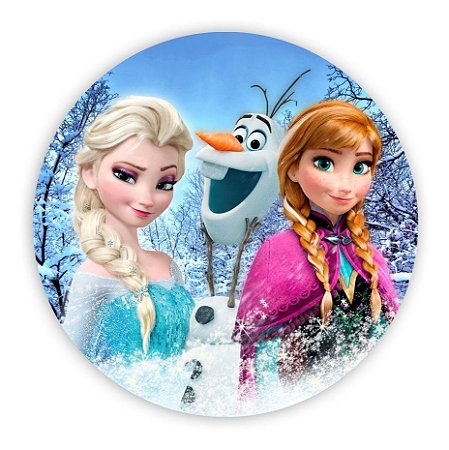 Painel Redondo Tecido Sublimado 3D Frozen WRD-4524