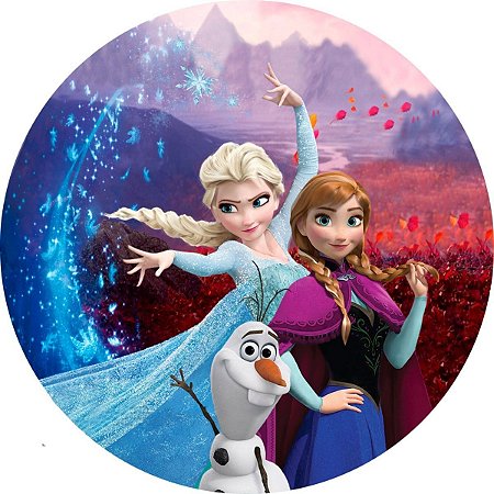 Painel Redondo Tecido Sublimado 3D Frozen WRD-4529