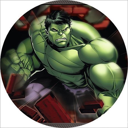 Painel Redondo Tecido Sublimado 3D Hulk WRD-4377