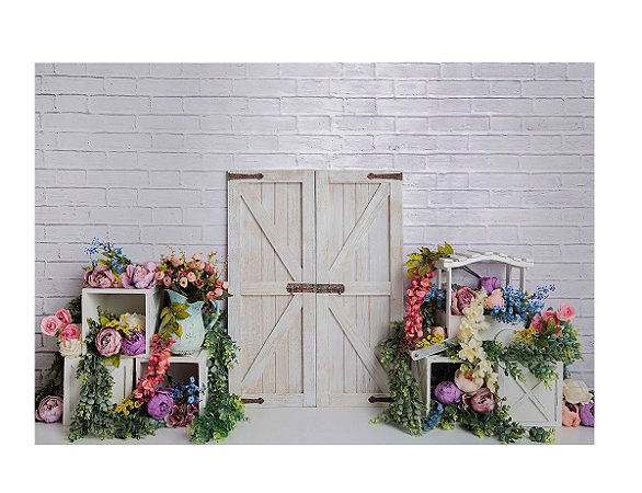 Fundo fotográfico Tecido Sublimado Newborn 3D Porta Floral 2,20X1,50 WFF-693