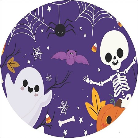 Painel Redondo Tecido Sublimado 3D Halloween WRD-5094