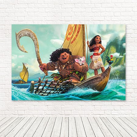 Painel Retangular Tecido Sublimado 3D Moana WRT-4691