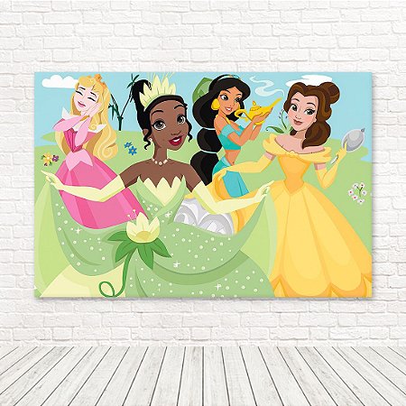 Painel Retangular Tecido Sublimado 3D Princesas WRT-4651