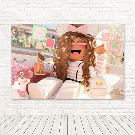 Painel Retangular Tecido Sublimado 3D Roblox Menina WRT-4239