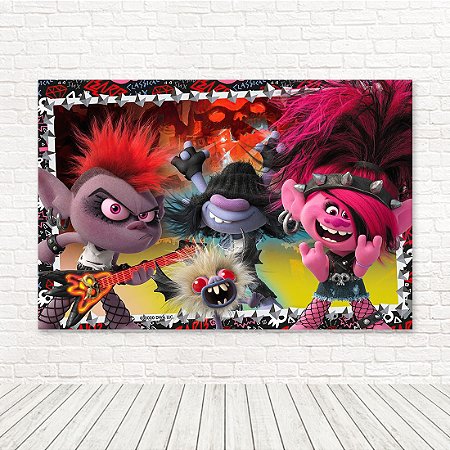 Painel Retangular Tecido Sublimado 3D Trolls WRT-4268