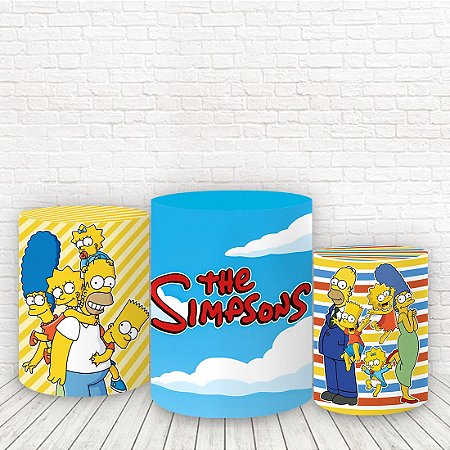 Trio de Capas Cilindros Tecido Sublimado Simpsons WCC-355