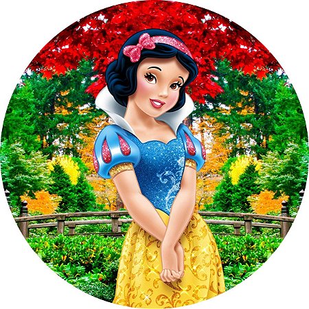 Painel Redondo Tecido Sublimado 3D Branca de Neve WRD-5462