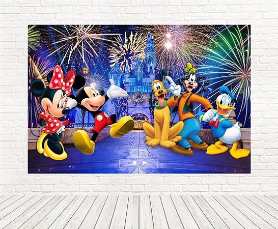 Painel Retangular Tecido Sublimado 3D Turma do Mickey WRT-5172