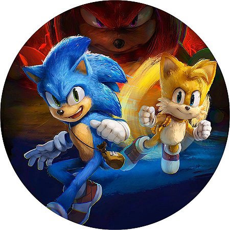 Painel Redondo Sonic Personagens - Adecore Tecidos