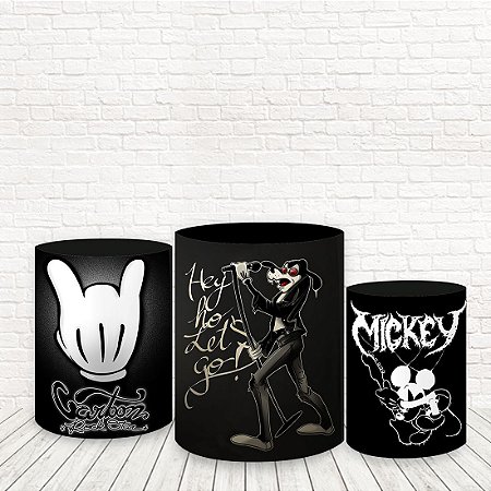 Trio de Capas Tecido Sublimado 3D Mickey Rock WCC-585