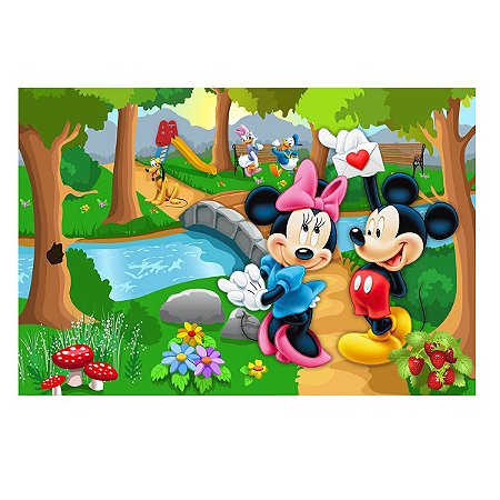Fundo Fotográfico Tecido Sublimado Newborn 3D Mickey e Minnie 2.60x1.70 WFM-503