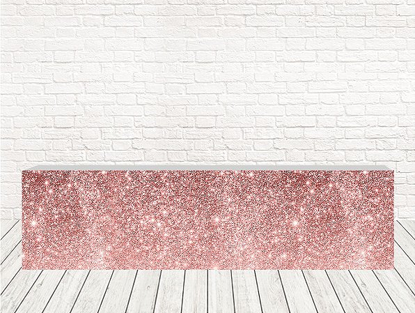 Saia de Mesa Tecido Sublimado Efeito Glitter Rosê WSM-153