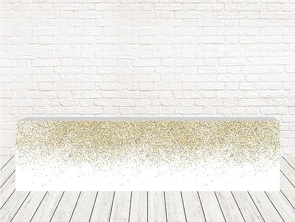 Saia de Mesa Tecido Sublimado Efeito Glitter Ouro WSM-170