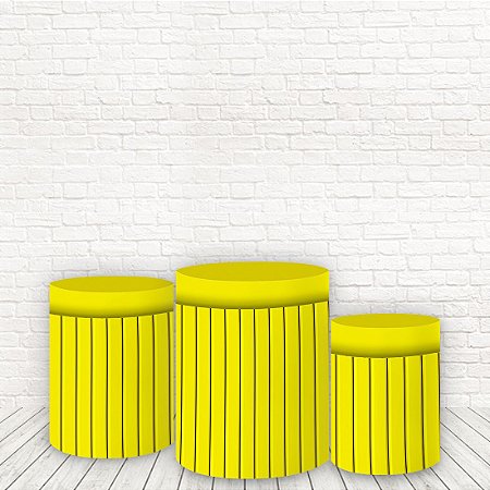 Trio de Capas Tecido Sublimado 3D Ripada Amarelo Neon WCC-650