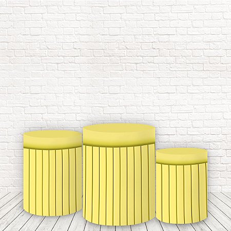 Trio de Capas Tecido Sublimado 3D Ripada Amarelo BebêWCC-644