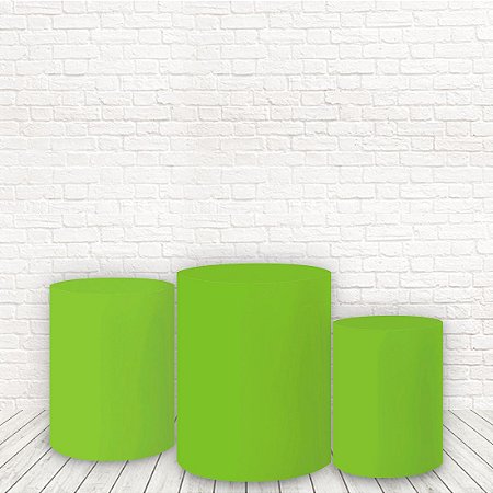 Trio de Capas Tecido Sublimado 3D Liso Verde Neon WCC-718