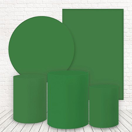 Kit 2 Painéis e Capas Tecido Liso Verde Bandeira WKPC-1739